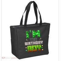 I'M The Birthday Boy Party Video Gamer Pixel Number Tote Bag thumb 2