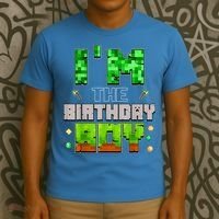 I'M The Birthday Boy Party Video Gamer Pixel Number T-Shirt thumb 3