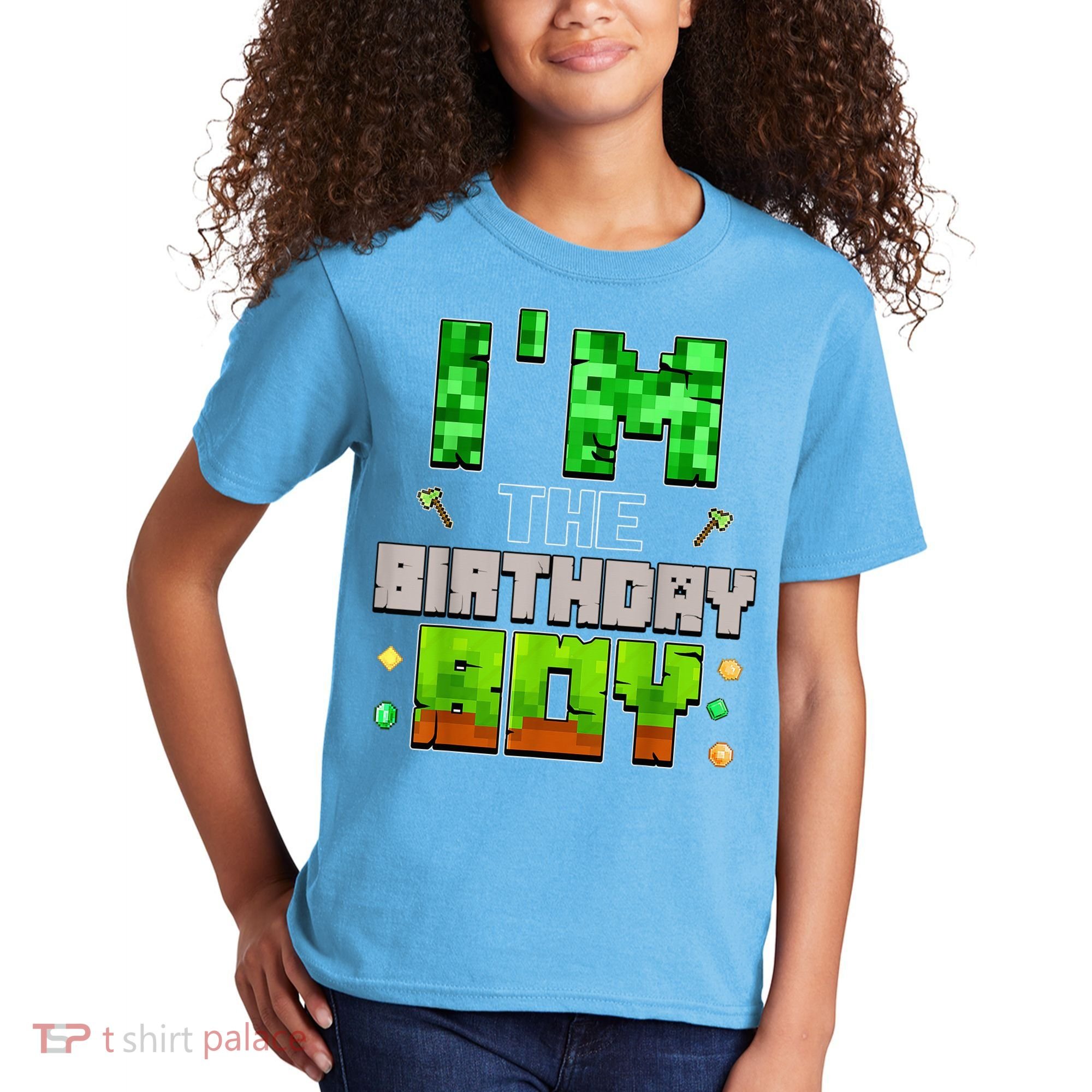 I'M The Birthday Boy Party Video Gamer Pixel Number Kids T-Shirt