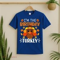 I'm The Birthday Turkey Funny Turkey Thanksgiving T-Shirt thumb 2
