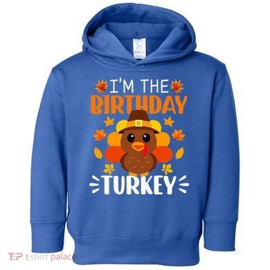 I'm The Birthday Turkey Funny Turkey Thanksgiving Toddler Hoodie