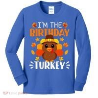 I'm The Birthday Turkey Funny Turkey Thanksgiving Kids Long Sleeve Shirt thumb 0