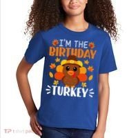 I'm The Birthday Turkey Funny Turkey Thanksgiving Kids T-Shirt thumb 2