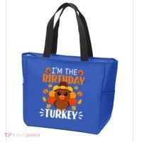 I'm The Birthday Turkey Funny Turkey Thanksgiving Tote Bag thumb 3