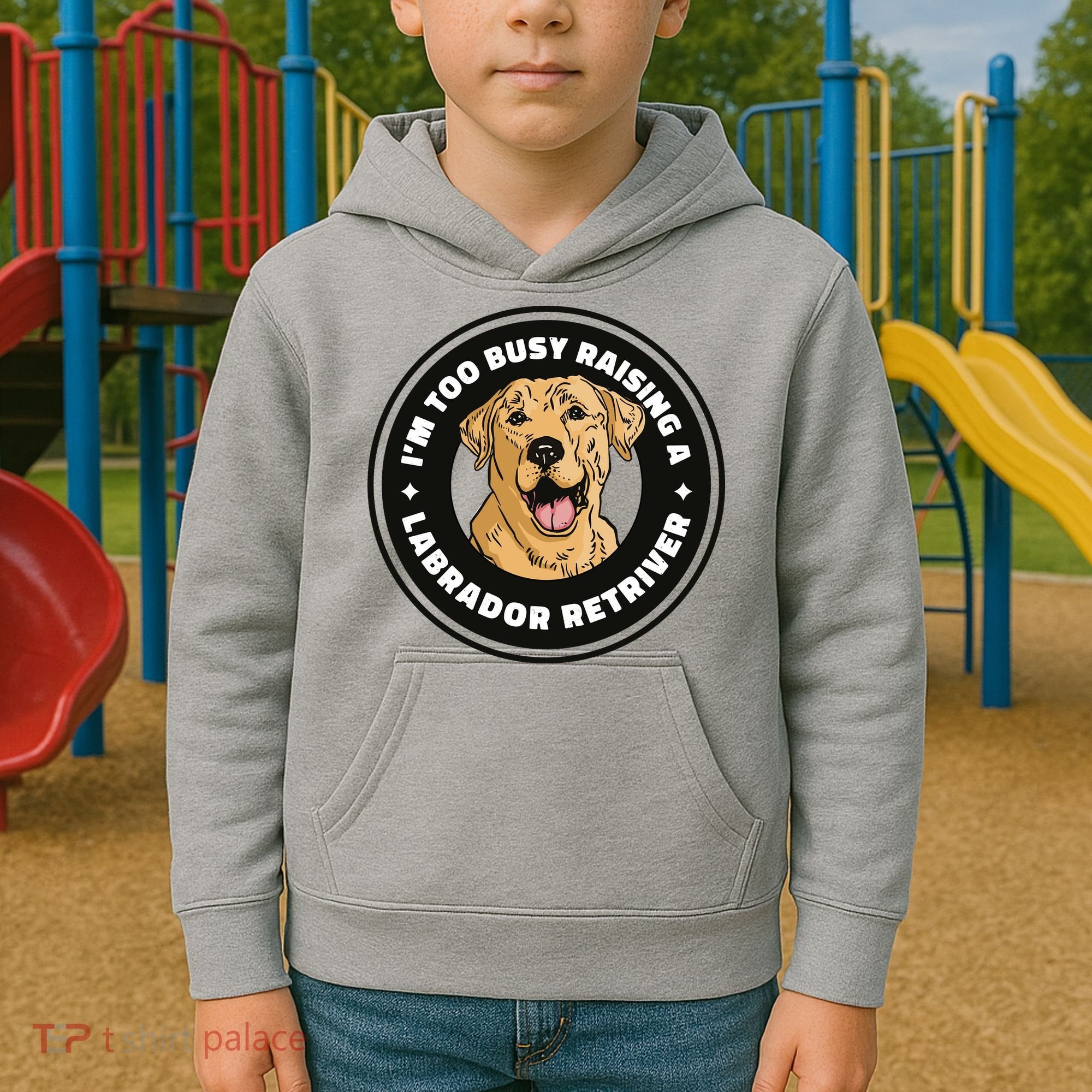 I'm Too Busy Raising A Labrador Retriever Kids Hoodie
