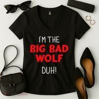 I'm the bad wolf duh costume for DIY halloween party Women's V-Neck T-Shirt thumb 2
