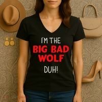 I'm the bad wolf duh costume for DIY halloween party Women's V-Neck T-Shirt thumb 3