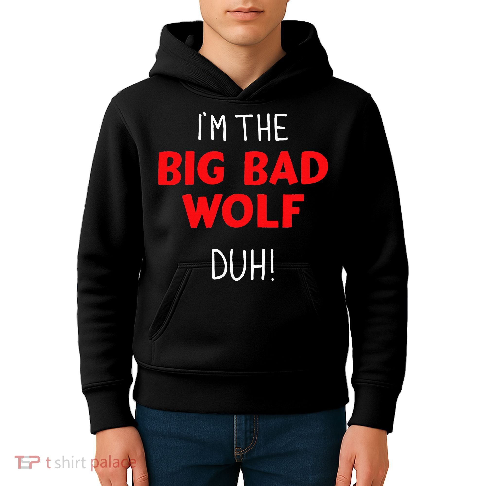 I'm the bad wolf duh costume for DIY halloween party Kids Hoodie