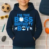 Im The Boss Birthday Baby Family Party Decorations Kids Hoodie thumb 2