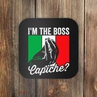 IM The Boss Capiche Funny Italian Nonno Nonna Saying Coaster thumb 0