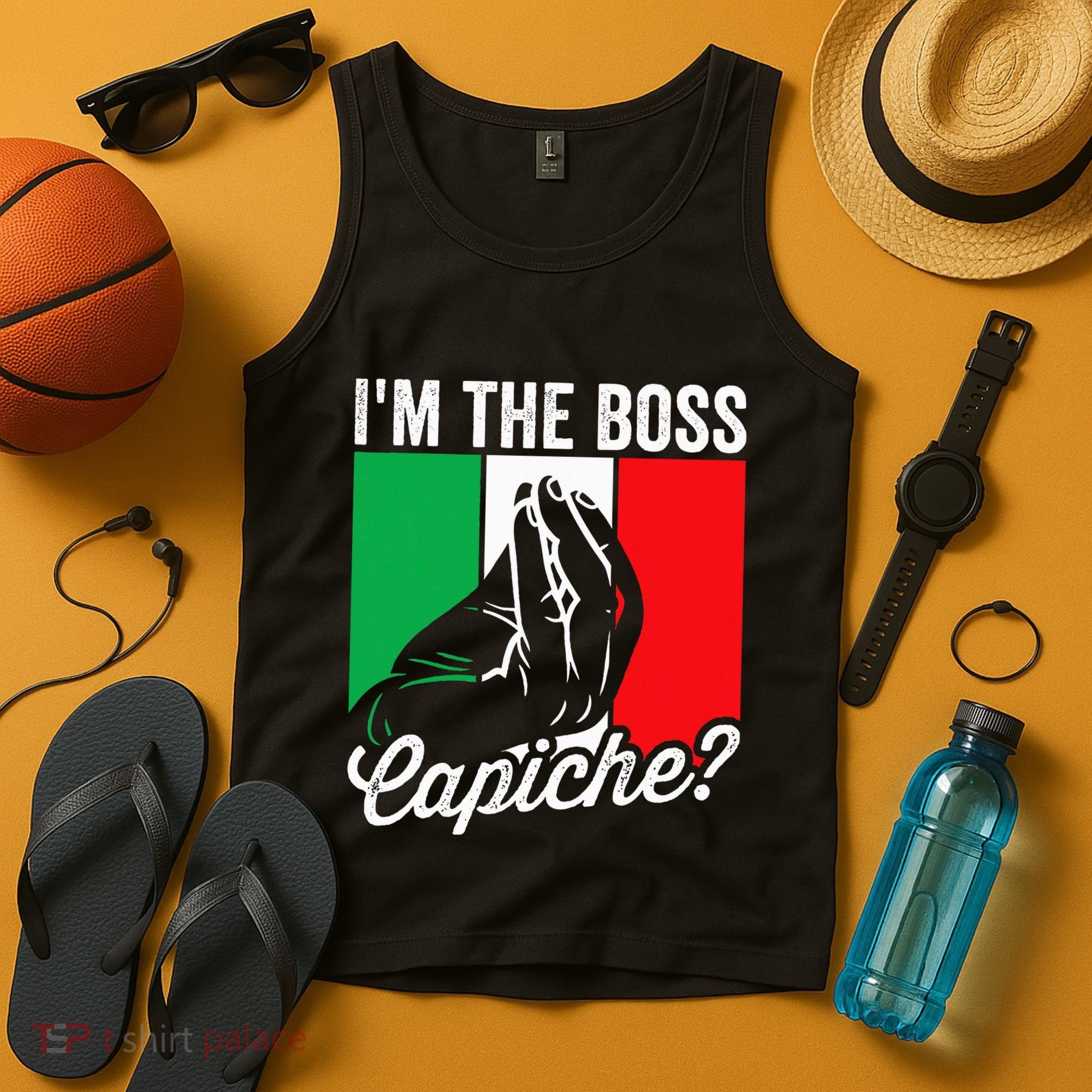 IM The Boss Capiche Funny Italian Nonno Nonna Saying Tank Top