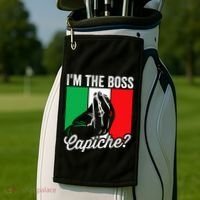 IM The Boss Capiche Funny Italian Nonno Nonna Saying Golf Towel thumb 2