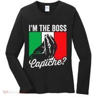 IM The Boss Capiche Funny Italian Nonno Nonna Saying Women's Long Sleeve Shirt thumb 0