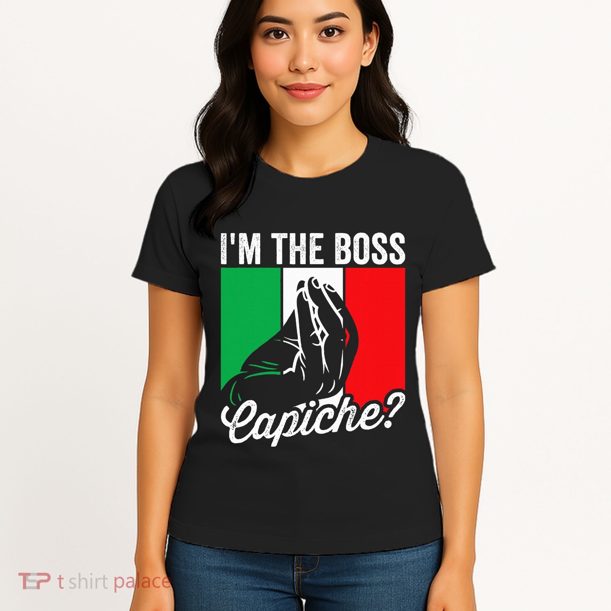 IM The Boss Capiche Funny Italian Nonno Nonna Saying Women's T-Shirt