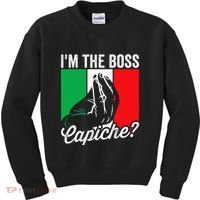 IM The Boss Capiche Funny Italian Nonno Nonna Saying Kids Sweatshirt thumb 0