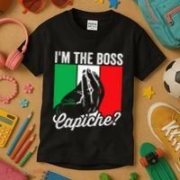 IM The Boss Capiche Funny Italian Nonno Nonna Saying Kids T-Shirt thumb 3