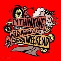 I'm Thinking Beer And Motorcycle Kinda Weekend Santa Hat thumb 1
