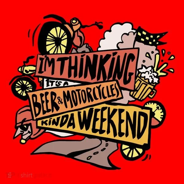 I'm Thinking Beer And Motorcycle Kinda Weekend Santa Hat