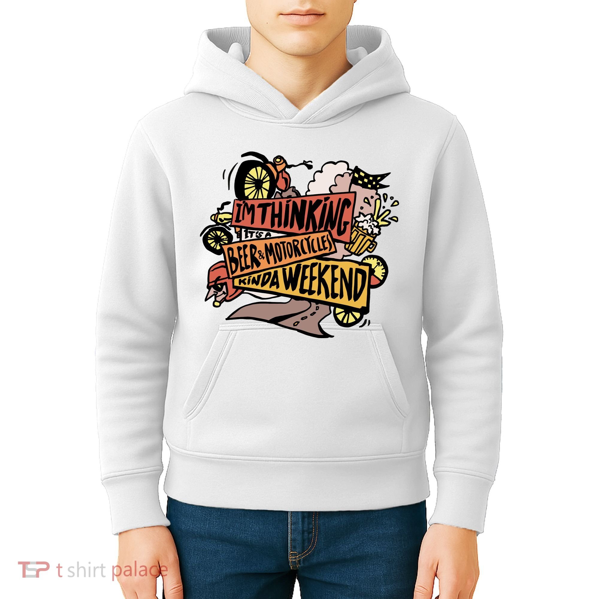 I'm Thinking Beer And Motorcycle Kinda Weekend Kids Hoodie