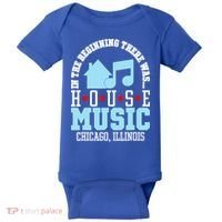 In The Beginning There Was House Chicago House Music DJ Baby Bodysuit thumb 0
