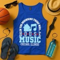 In The Beginning There Was House Chicago House Music DJ Tank Top thumb 4