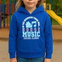 In The Beginning There Was House Chicago House Music DJ Kids Hoodie thumb 3