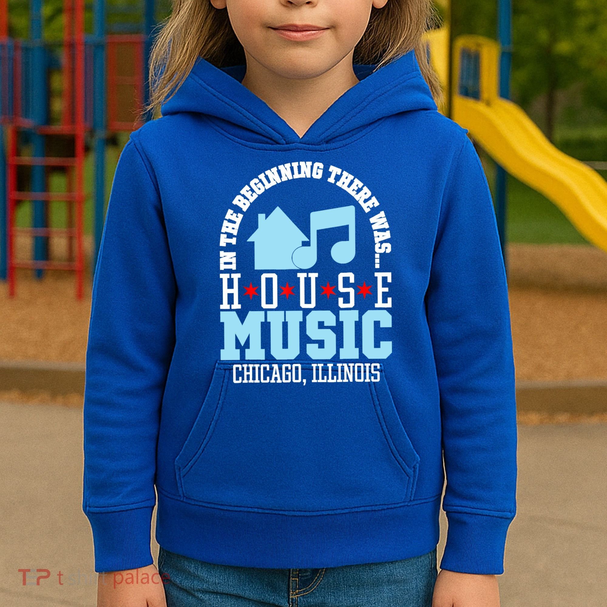 In The Beginning There Was House Chicago House Music DJ Kids Hoodie