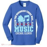 In The Beginning There Was House Chicago House Music DJ Kids Long Sleeve Shirt thumb 0