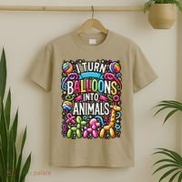 I Turn Balloons Into Animals Birthday Party Balloon Artist T-Shirt thumb 2