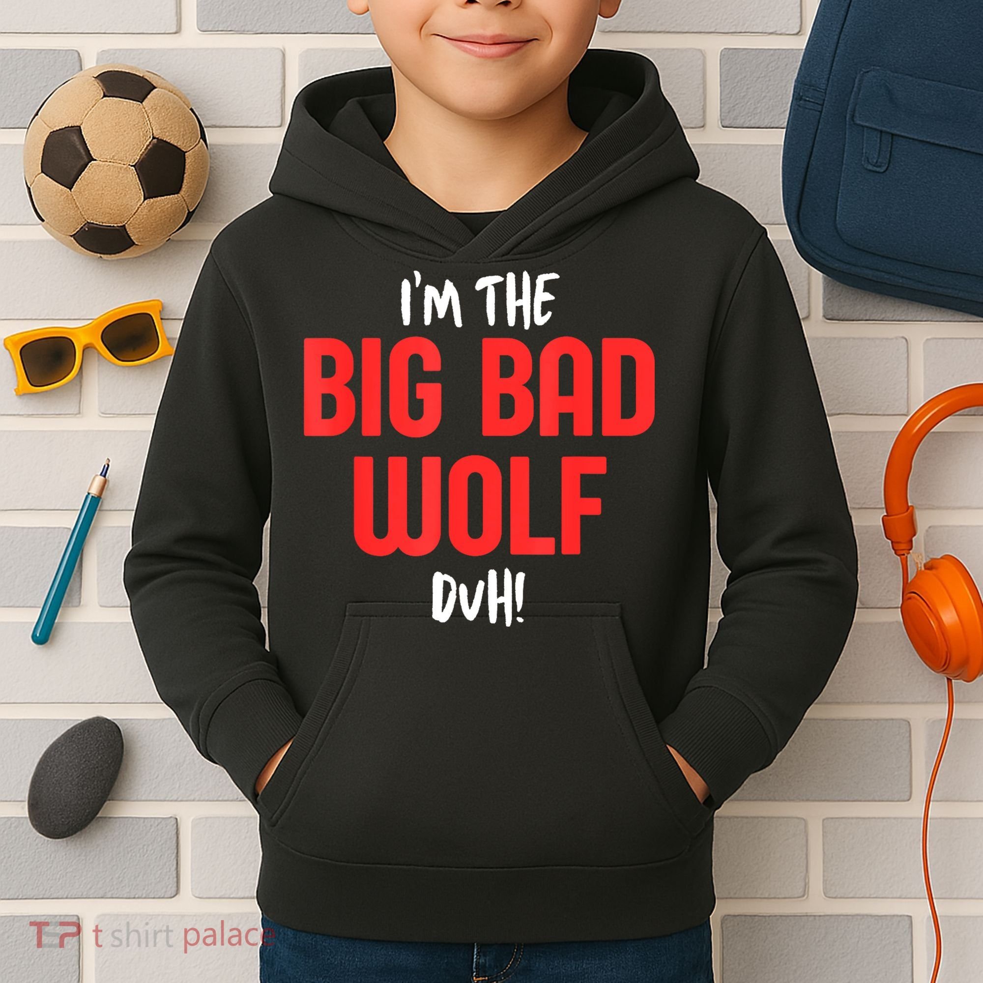 IM The Bad Wolf Duh Costume For Diy Halloween Party Kids Hoodie