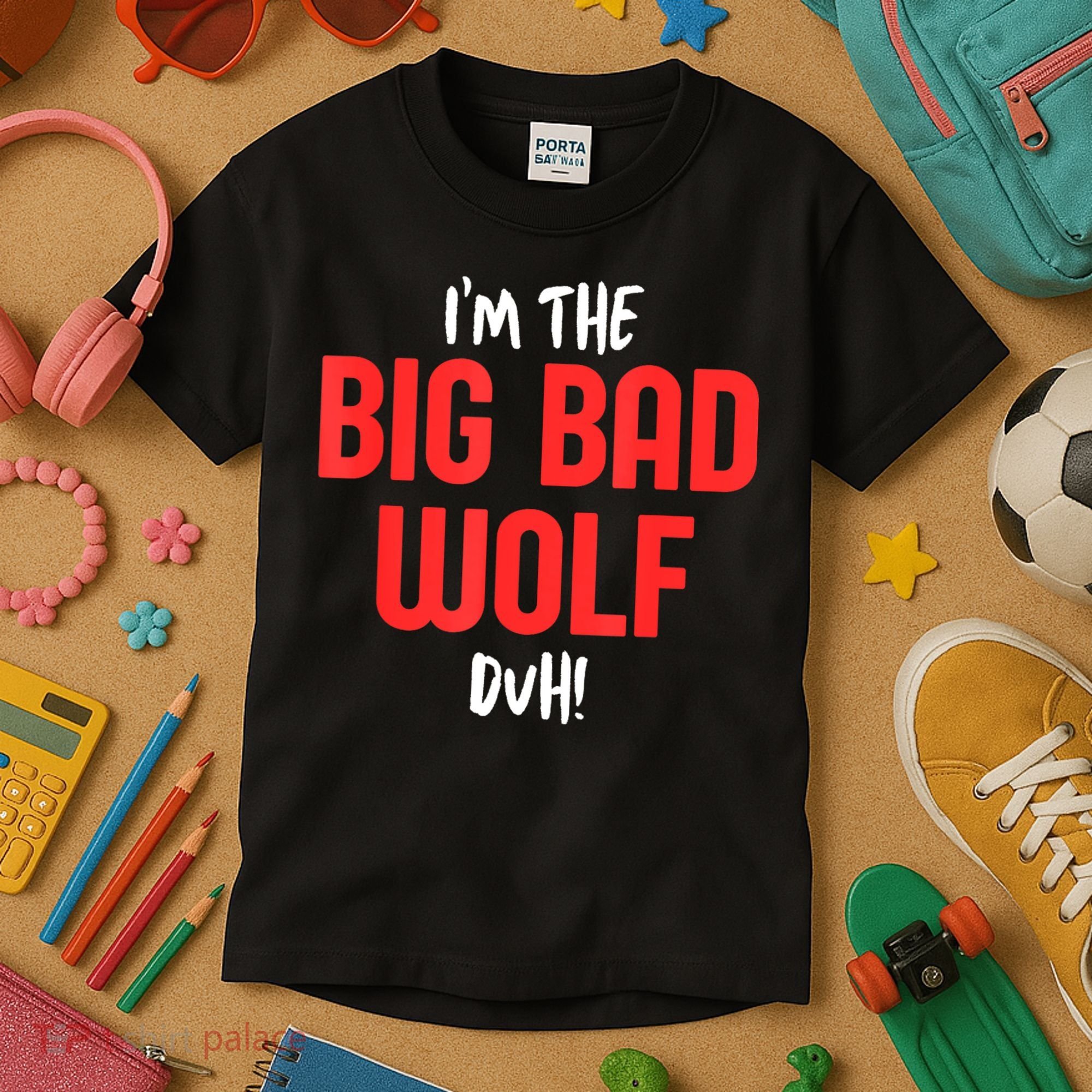 IM The Bad Wolf Duh Costume For Diy Halloween Party Kids T-Shirt
