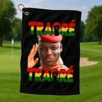 Ibrahim Traoré Burkina Faso Africa Golf Towel thumb 1