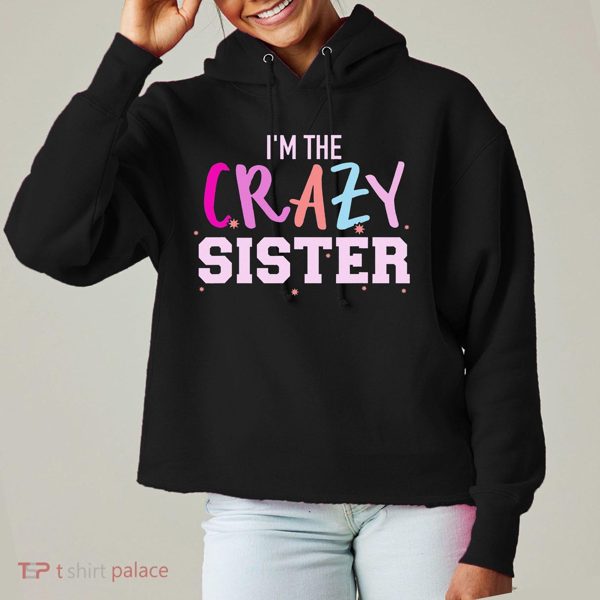 I'm the crazy sister Ladies Heavyweight Boxy Pullover Hoodie