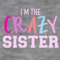 I'm the crazy sister Women's Racerback Cropped Tank thumb 2