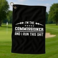 IM The Commissioner And I Run This  Fantasy Football Golf Towel thumb 1