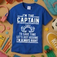 Im The Captain Of The Boat Gift Kids T-Shirt thumb 3