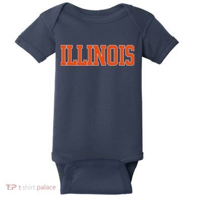 Illinois Throwback Classic Team Sports Varsity Baby Bodysuit