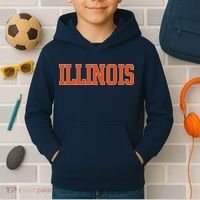 Illinois Throwback Classic Team Sports Varsity Kids Hoodie thumb 2