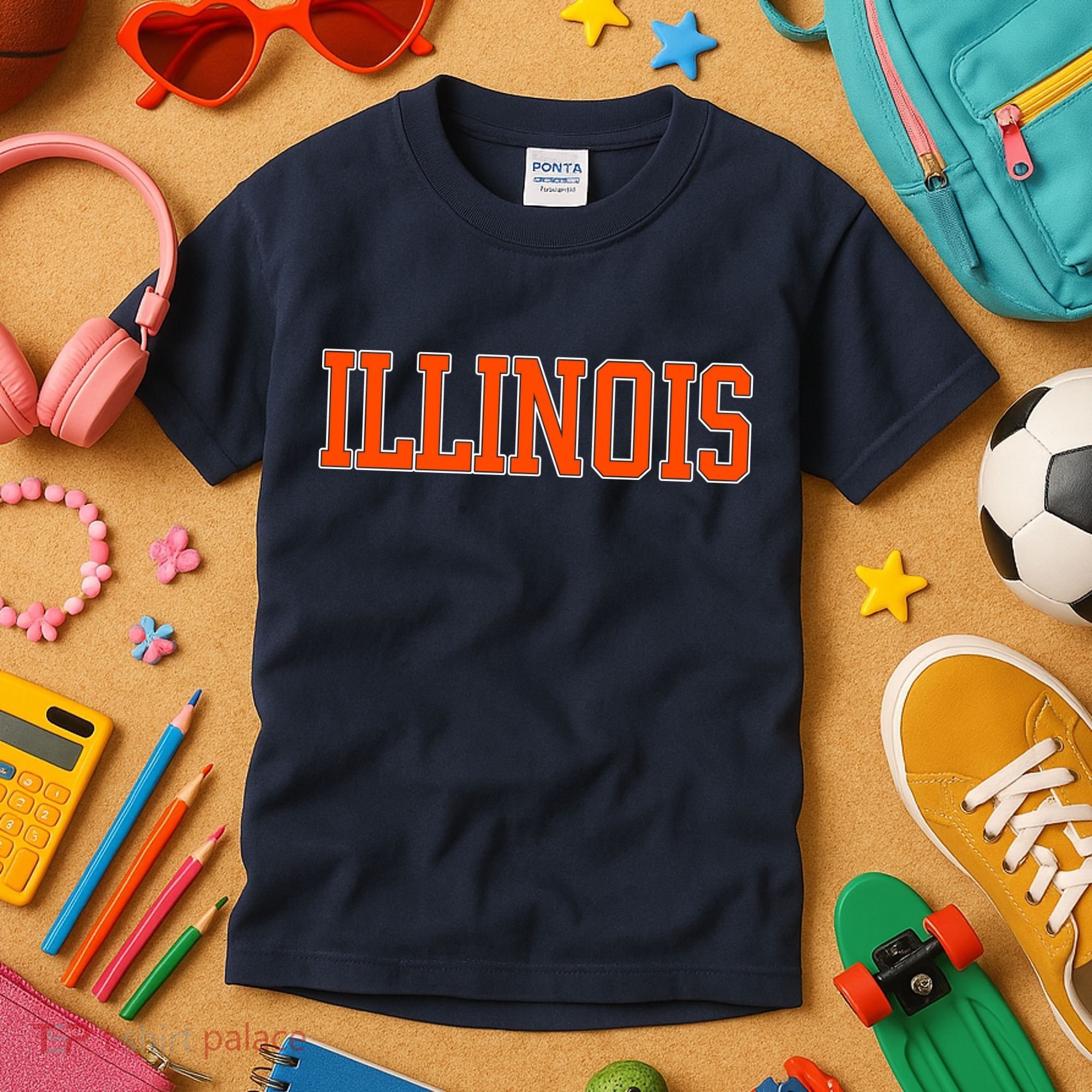 Illinois Throwback Classic Team Sports Varsity Kids T-Shirt