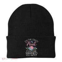 I'm The Crazy Aunt Everyone Warned You About Funny Aunt Gift Beanie thumb 0