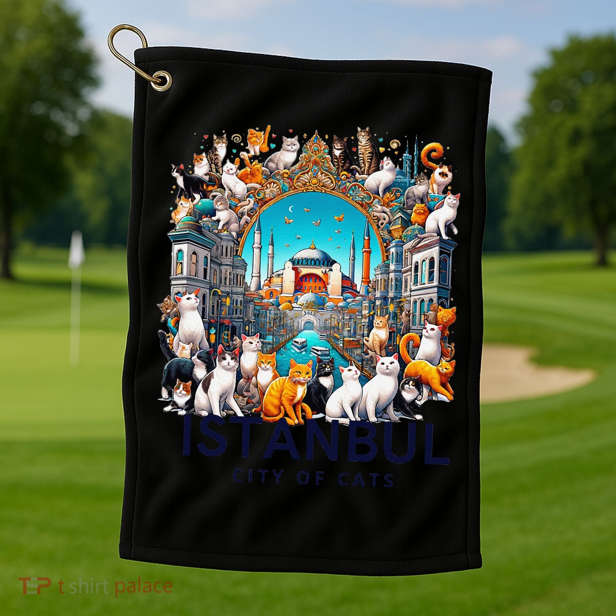 Istanbul Turkey City Of Cats Golf Towel