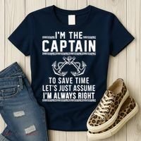 I'm The Captain To Save Time Let's Just Assume I'm Always Right Women's T-Shirt thumb 3