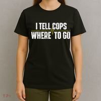I Tell Cops Where To Go Yellow Line 911 Dispatcher Police T-Shirt thumb 4