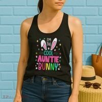 I'm The Cool Aunties Bunny Happy Easter Day Funny Cute Bunny Women's Tank Top thumb 2
