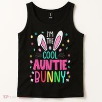 I'm The Cool Aunties Bunny Happy Easter Day Funny Cute Bunny Tank Top thumb 2
