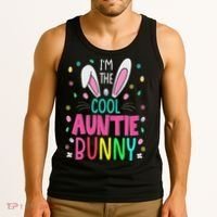 I'm The Cool Aunties Bunny Happy Easter Day Funny Cute Bunny Tank Top thumb 3