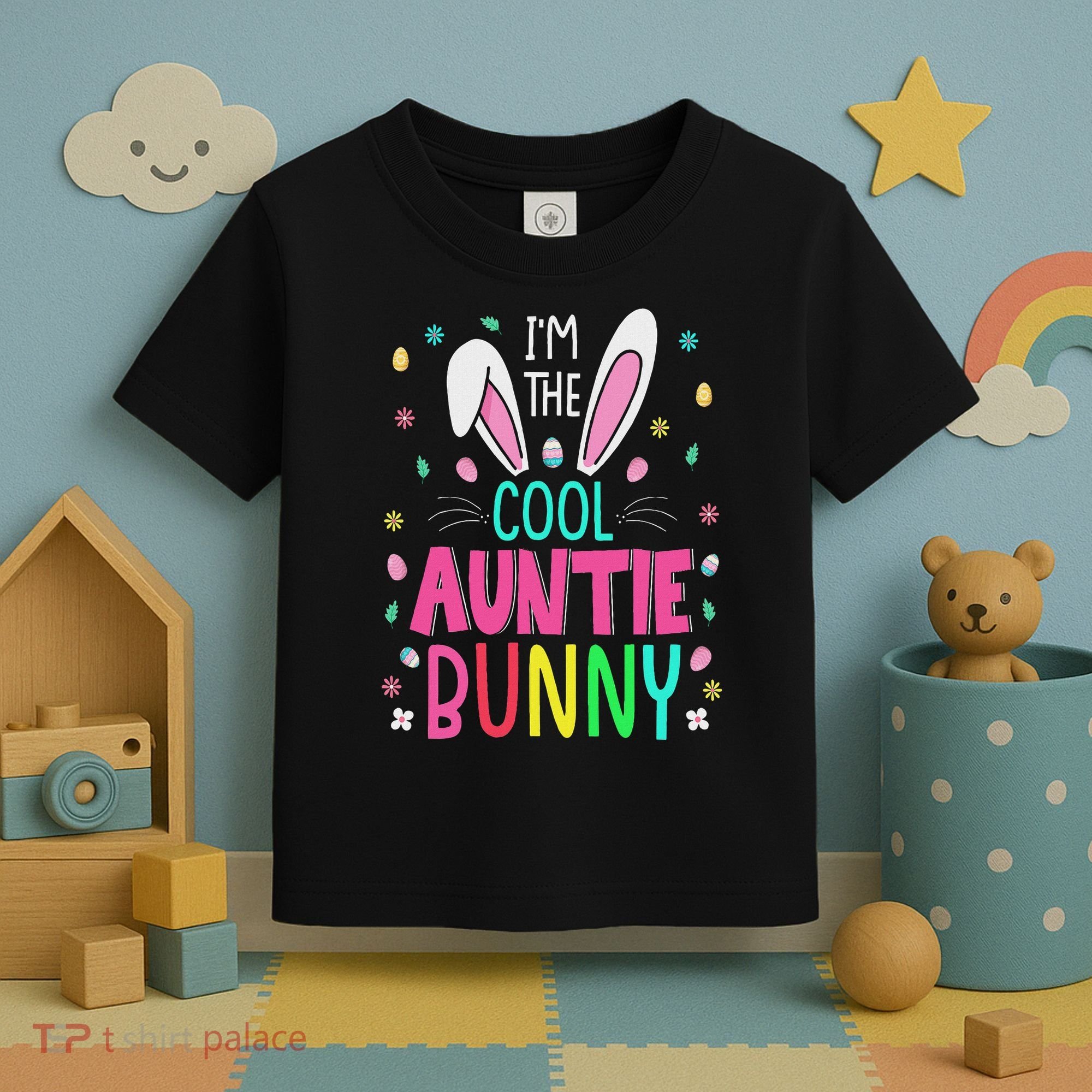I'm The Cool Aunties Bunny Happy Easter Day Funny Cute Bunny Toddler T-Shirt