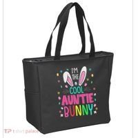 I'm The Cool Aunties Bunny Happy Easter Day Funny Cute Bunny Tote Bag thumb 2