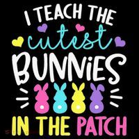 I Teach Cutest Bunnies In Patch Easter Teacher Cute USA-Made Doggie Bandana thumb 2