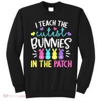 I Teach Cutest Bunnies In Patch Easter Teacher Cute Sweatshirt thumb 0